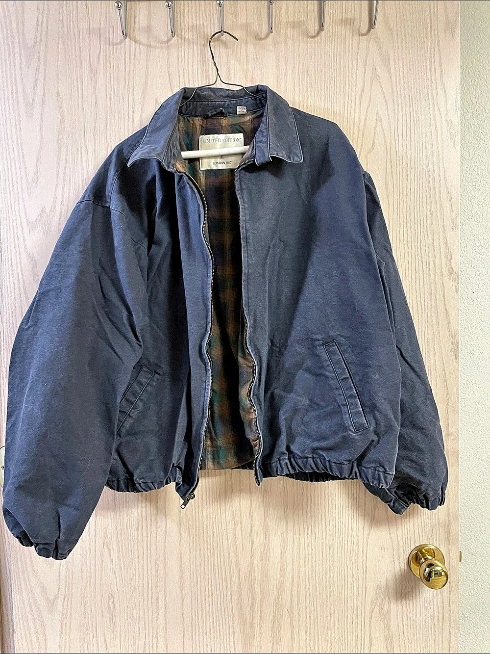 Vintage London Fog Limited Edition Plaid Lightweight Jacket in Blue REG